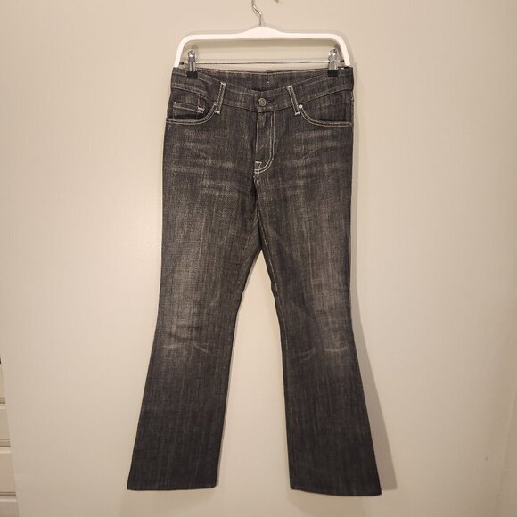 7 for all Mankind Jeans Women's Bootcut "A" Pocket Black Wash - Size 31 - Picture 1 of 7
